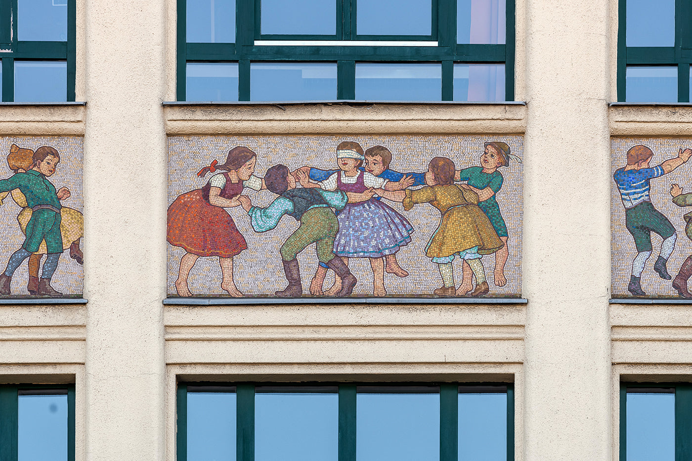 Mosaic images of the facade of Madách High School #5953