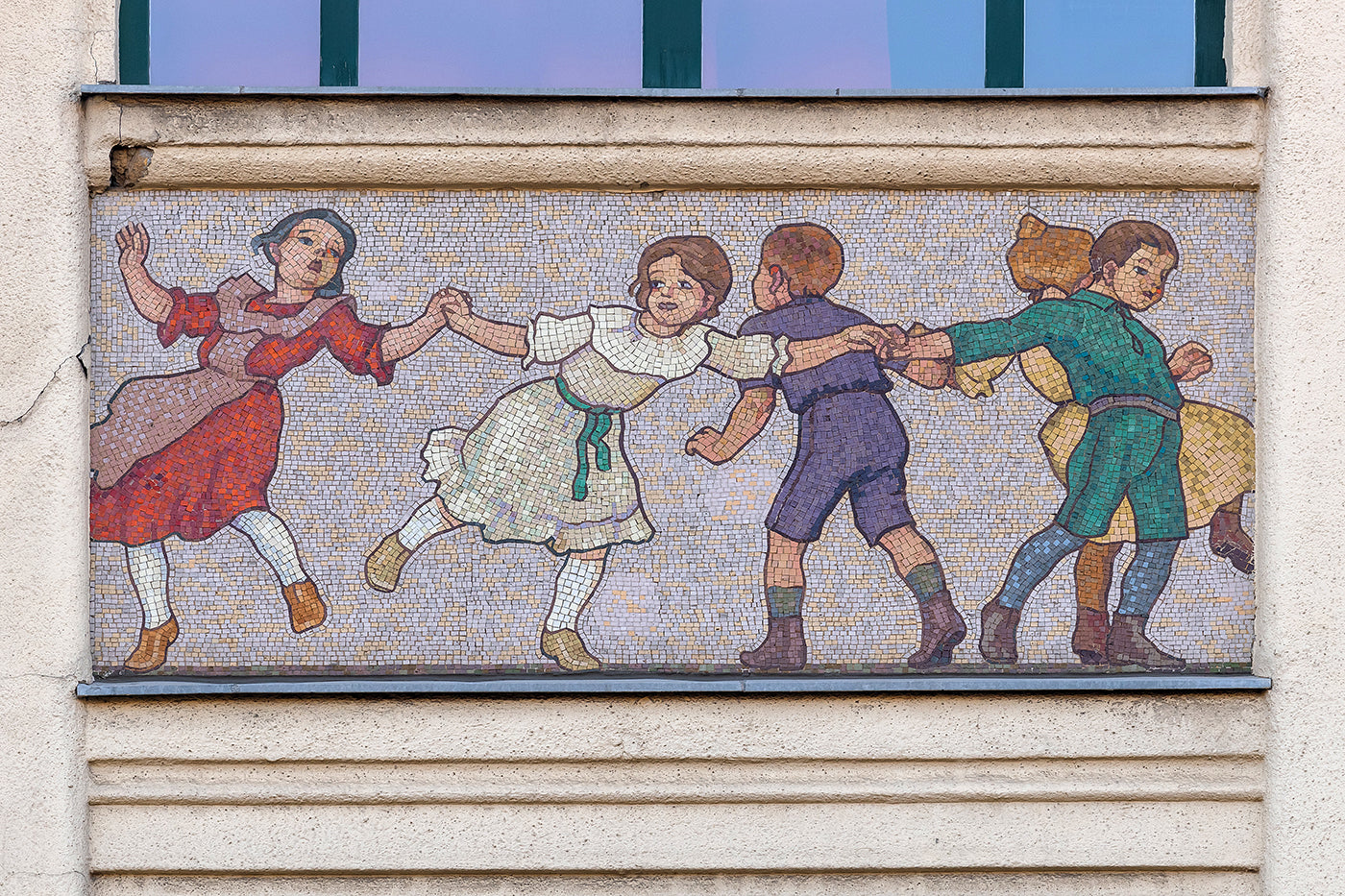 Mosaic images of the facade of Madách High School #5955