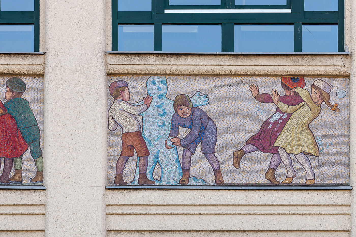 Mosaic images of the facade of Madách High School #5959