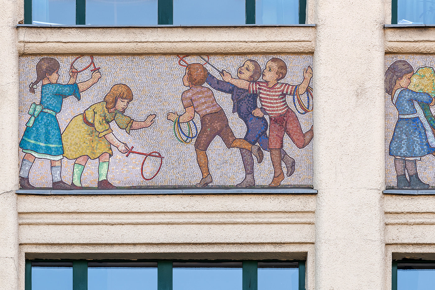Mosaic images of the facade of Madách High School #5960