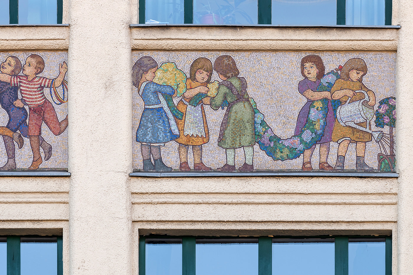 Mosaic images of the facade of Madách High School #5961