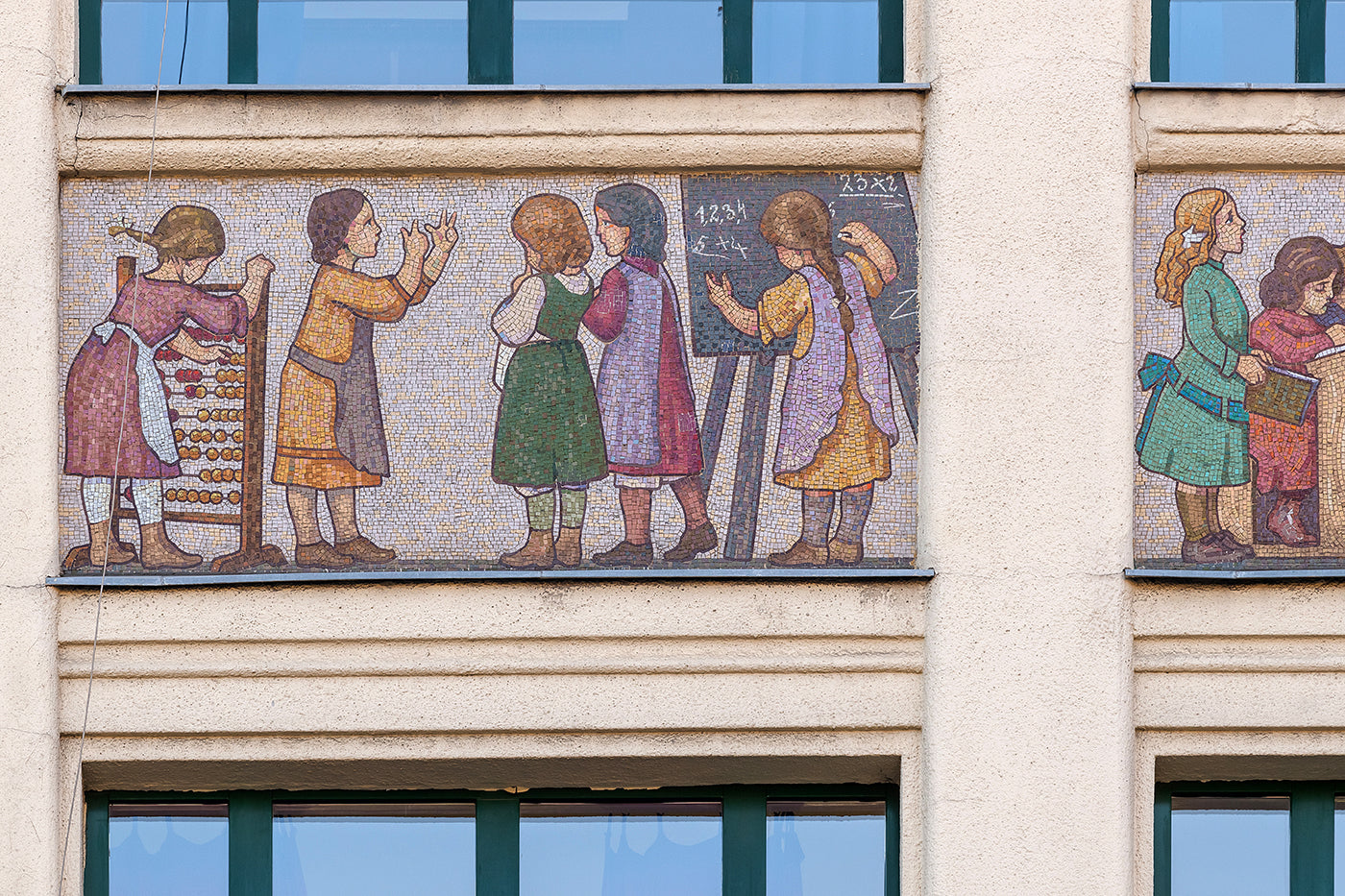 Mosaic images of the facade of Madách High School #5963
