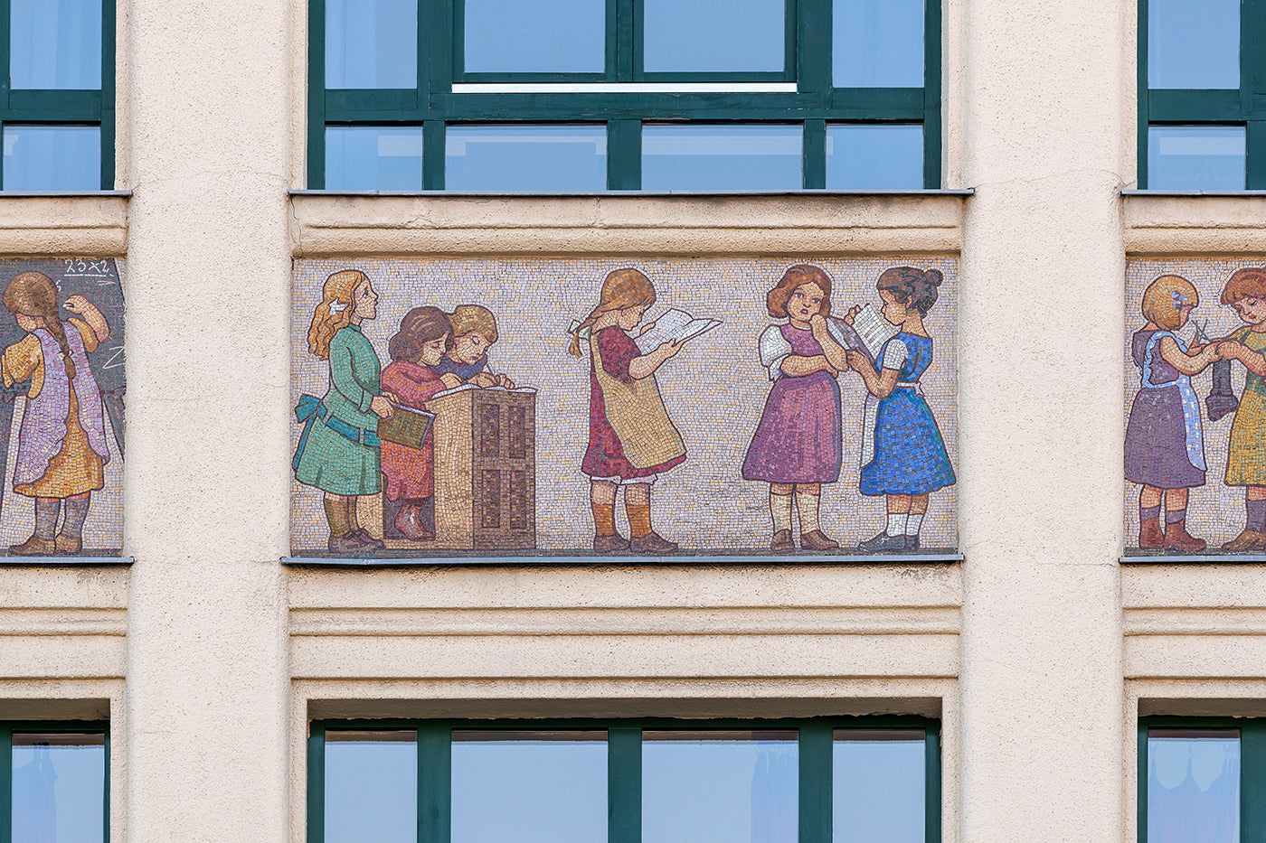 Mosaic images of the facade of Madách High School #5964