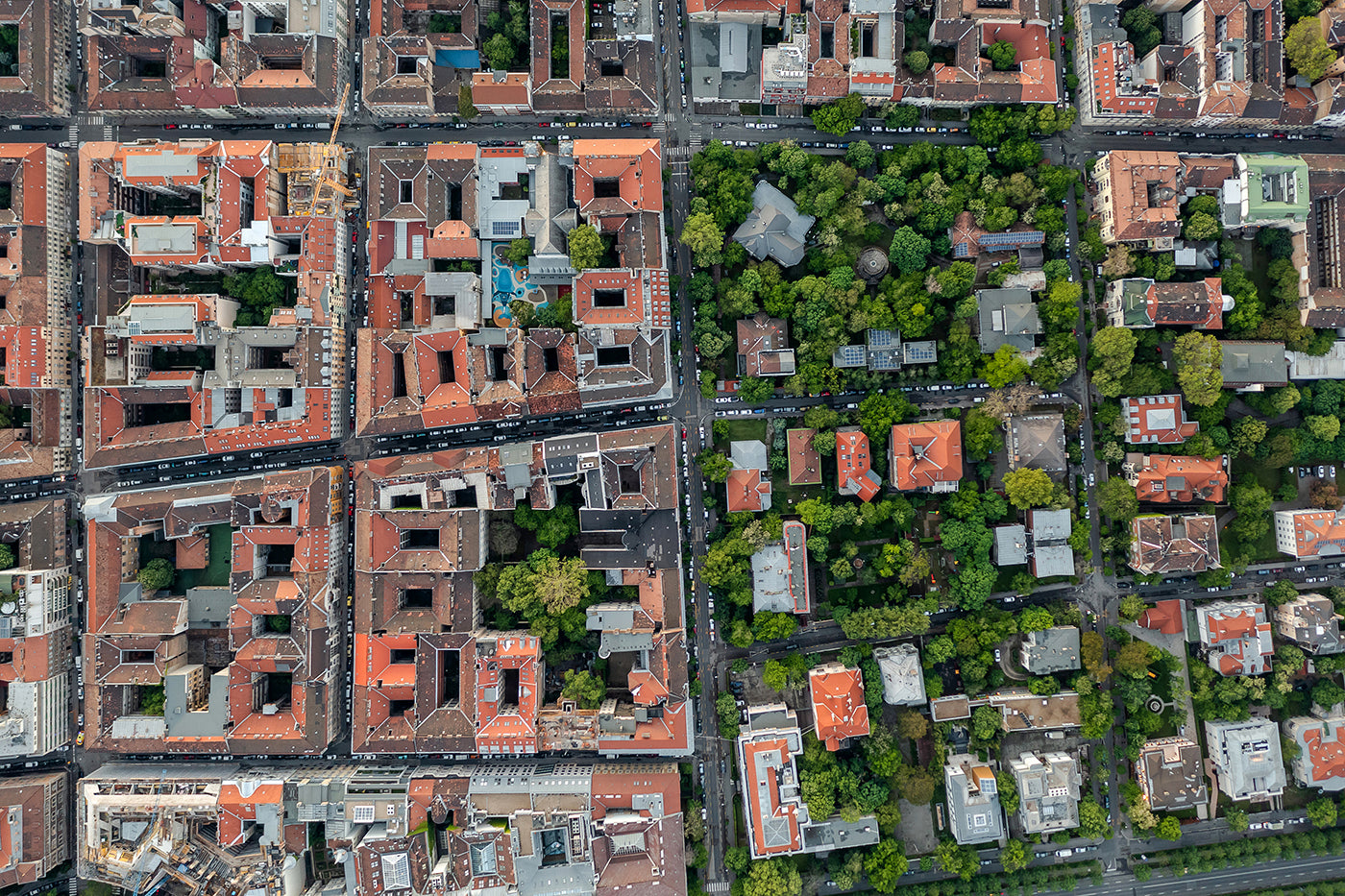Budapest – Terézváros from a bird's eye view | Fine Art giclée photo print and wall art