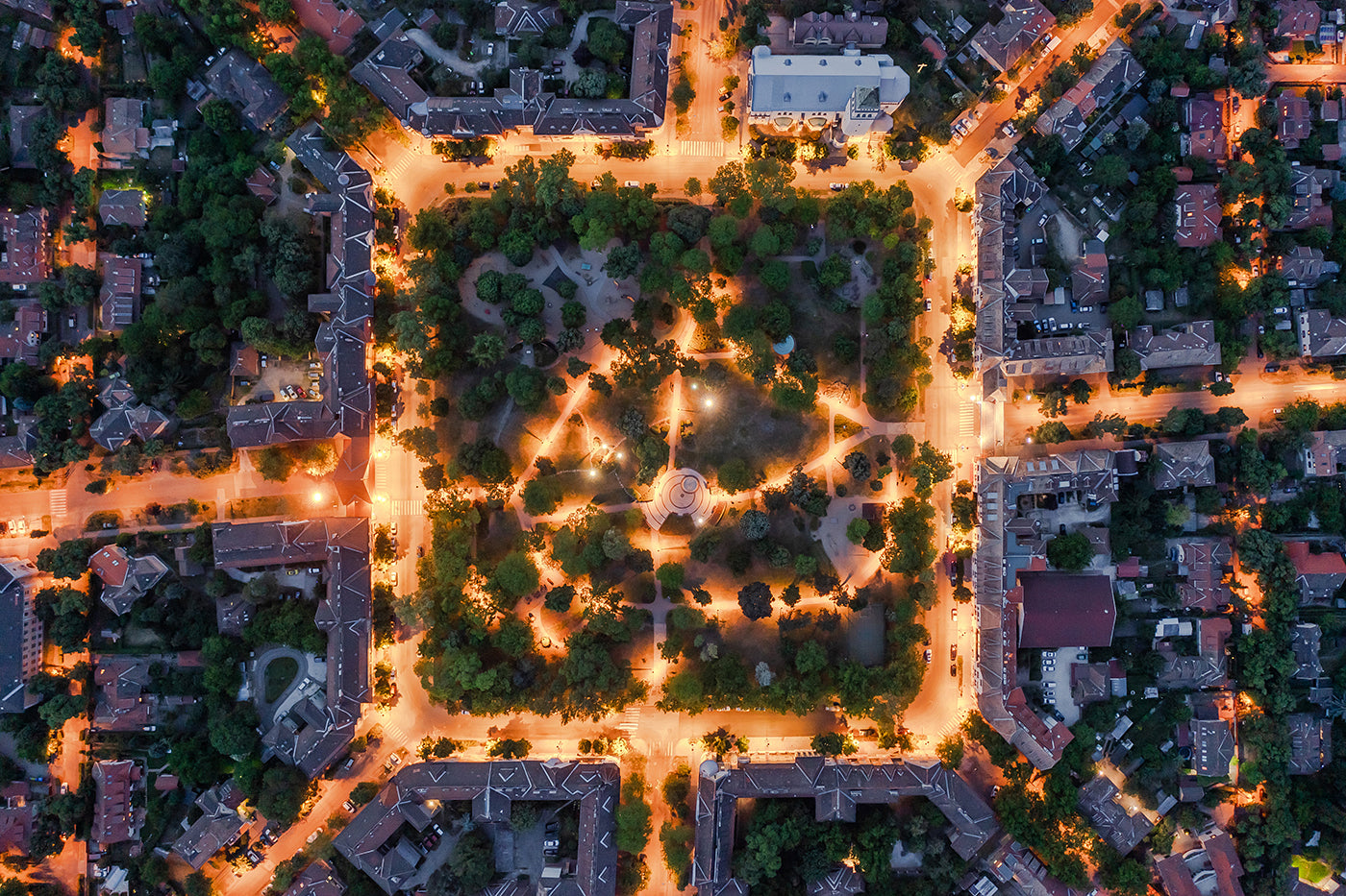 Budapest – Kós Károly tér felülnézetből | Fine Art giclée fotónyomat és falikép