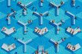 Budapest – Palatinus Strand Baths from above | Fine Art Giclée Photo Print and Wall Art