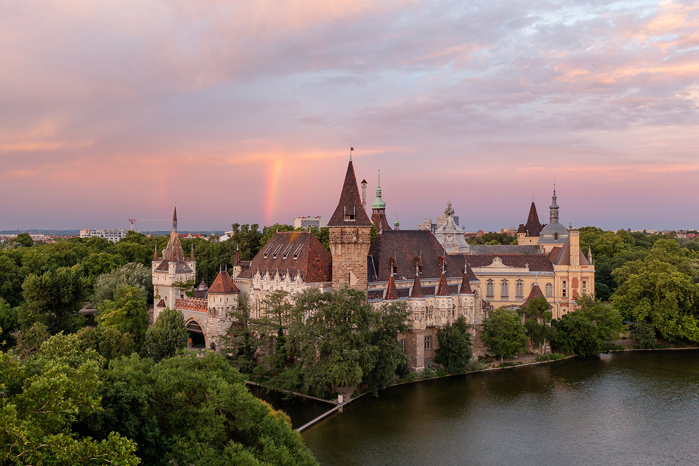 Vajdahunyad Castle at sunset #6443