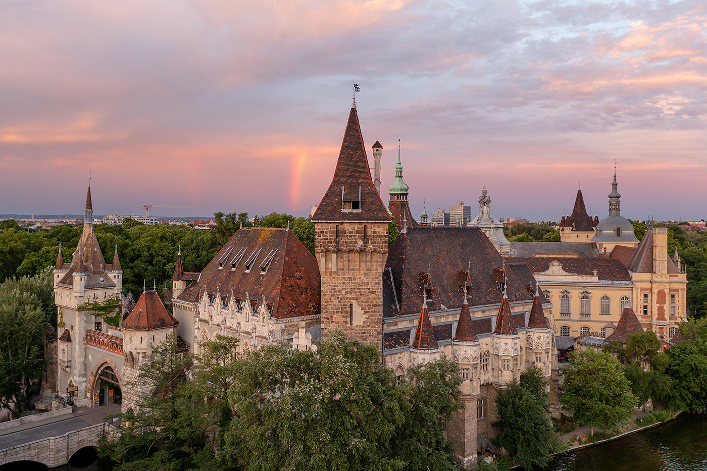 Vajdahunyad Castle at sunset #6446