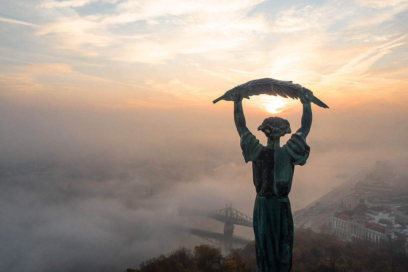 Szabadság-szobor egy ködös reggelen #6505