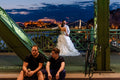 Wedding couple on the Liberty Bridge #6551