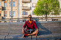 Relaxing at Fővám Square #7196