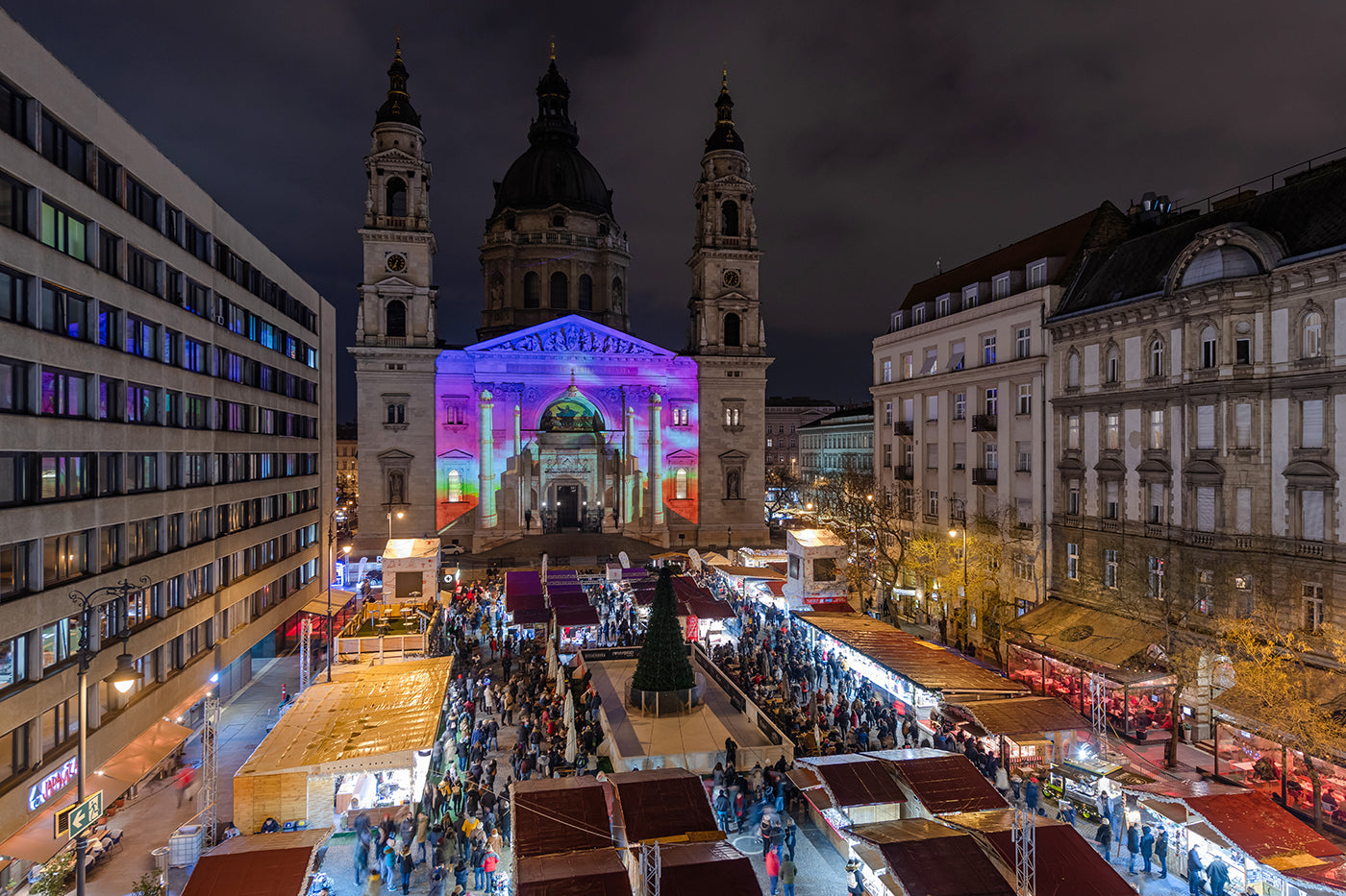 Christmas light painting at the Basilica #7785