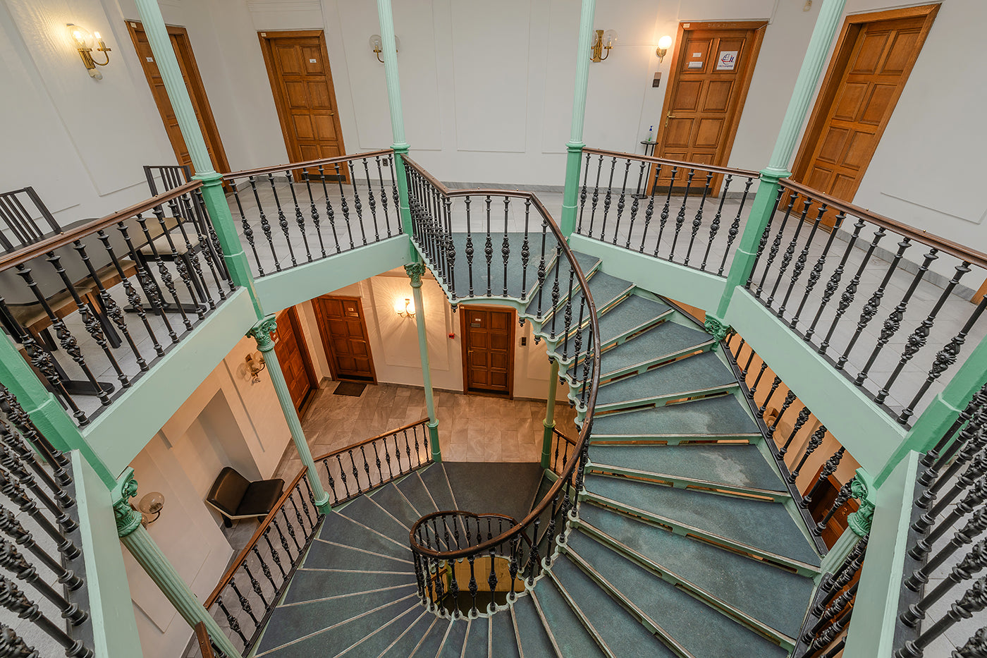 Spiral staircase at Képíró utca 9 #8677