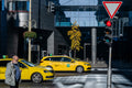 Taxis on Rákóczi Street in autumn #8894
