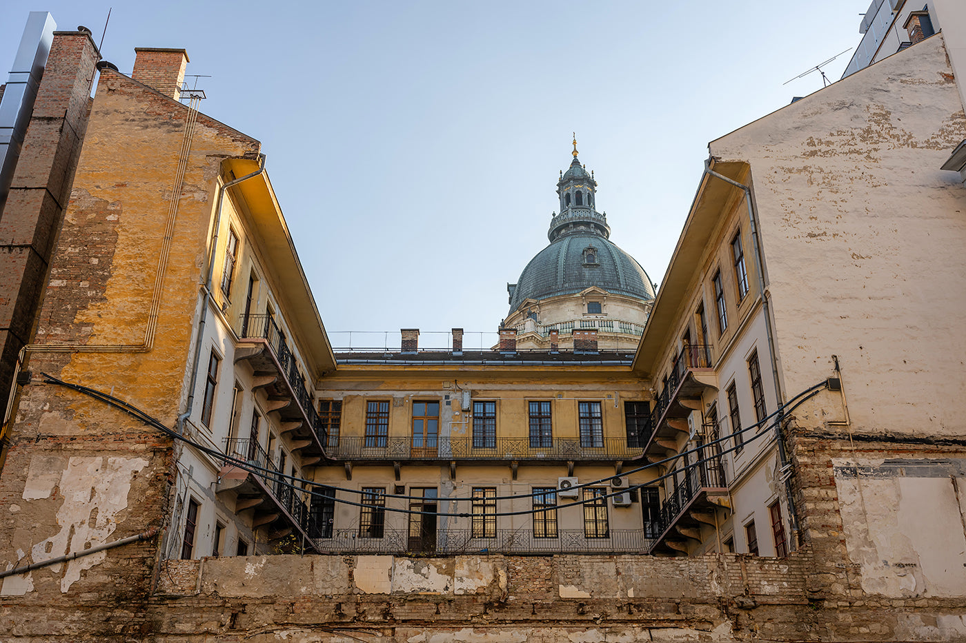 St. Stephen's Basilica from behind a gangway house #9025
