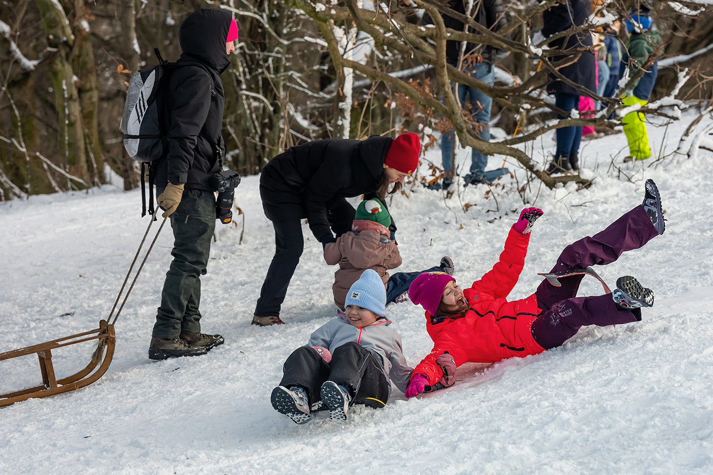 Sledding on the snowy Normafa #9243