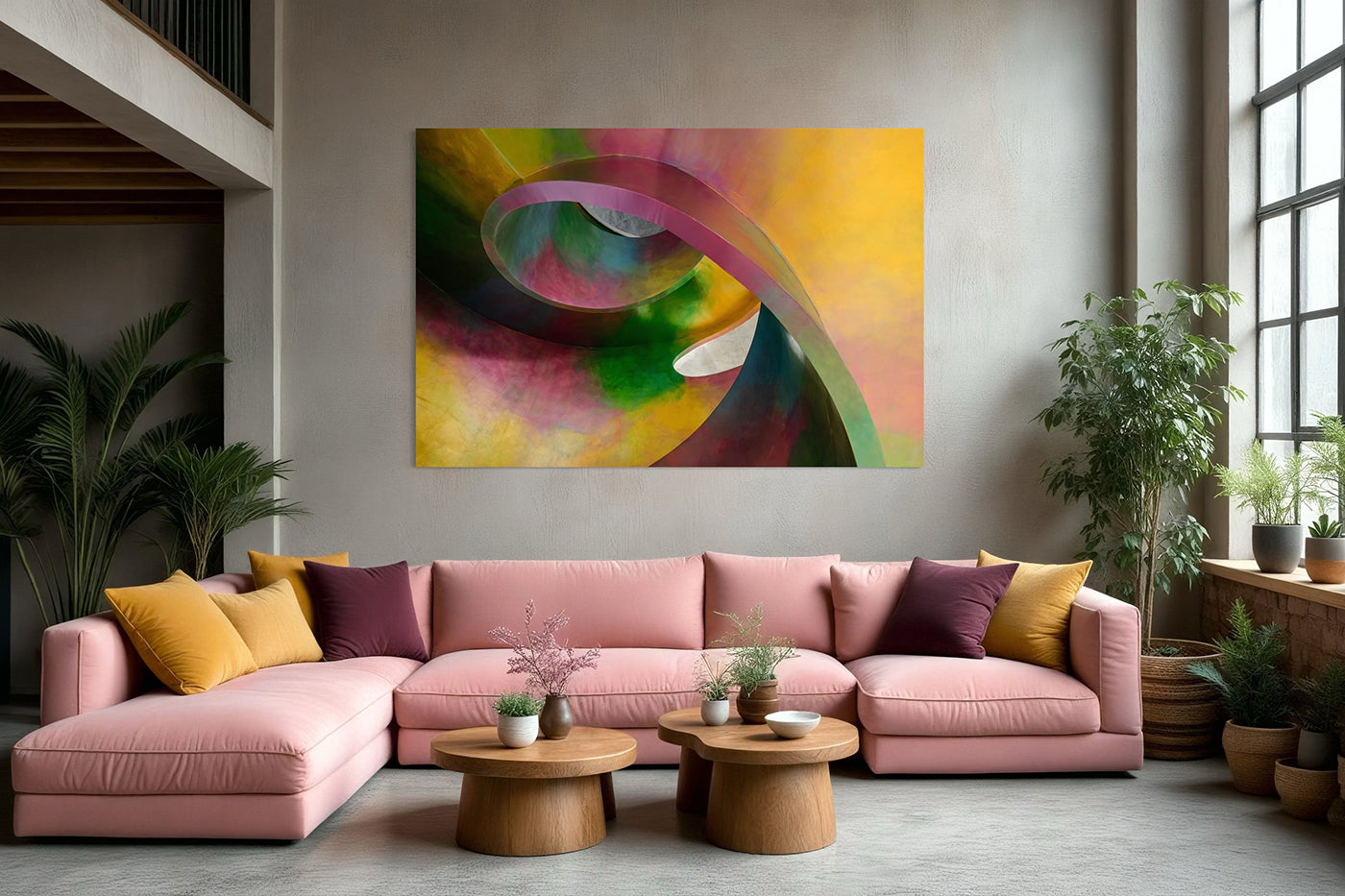 Budapest – Szivárványszínű csigalépcső a Hungarian Art & Business (HAB) épületében | Fine Art giclée fotónyomat és falikép