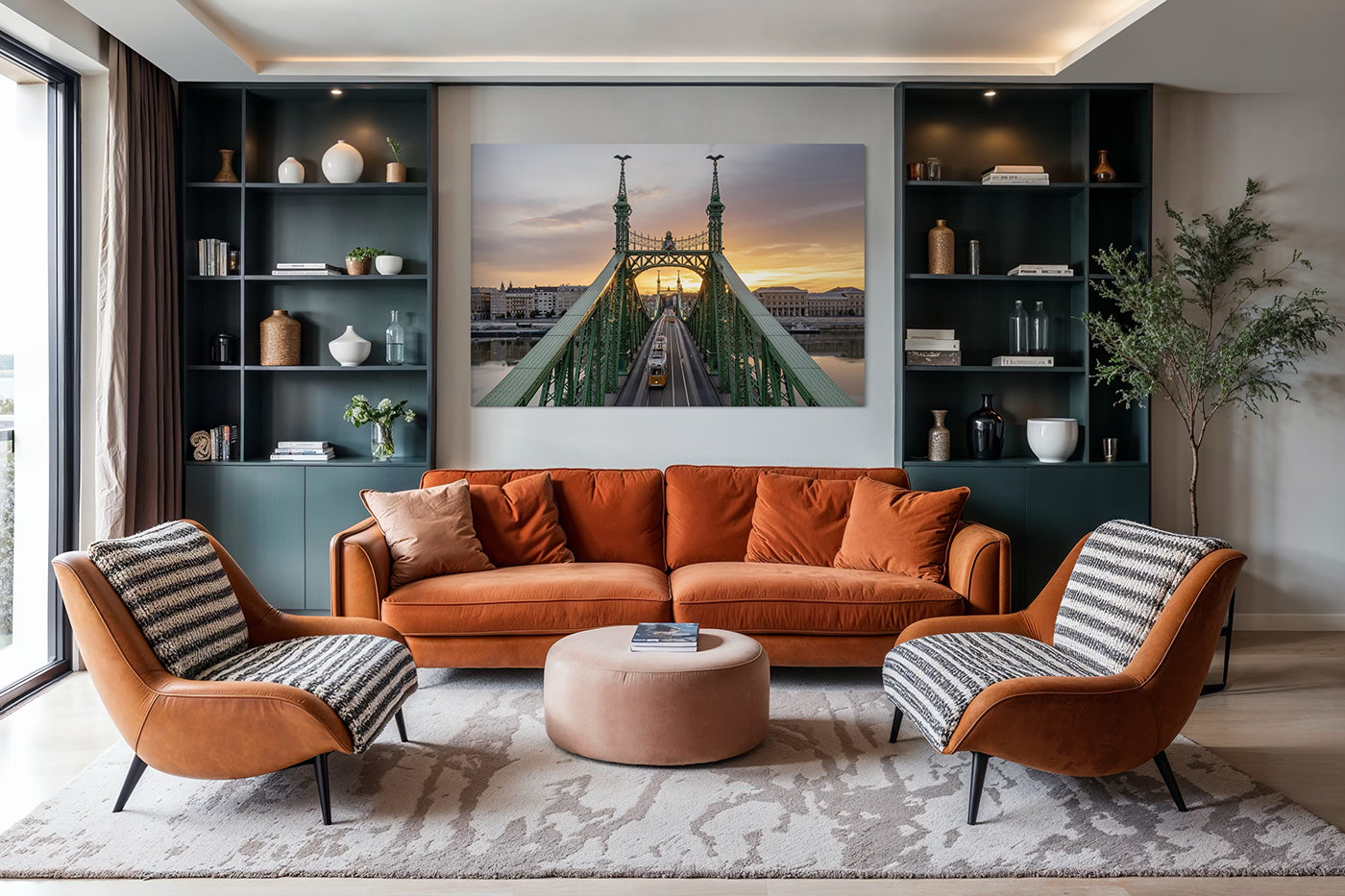 Budapest – Szabadság híd napkeltekor drónnal | Fine Art giclée fotónyomat és falikép