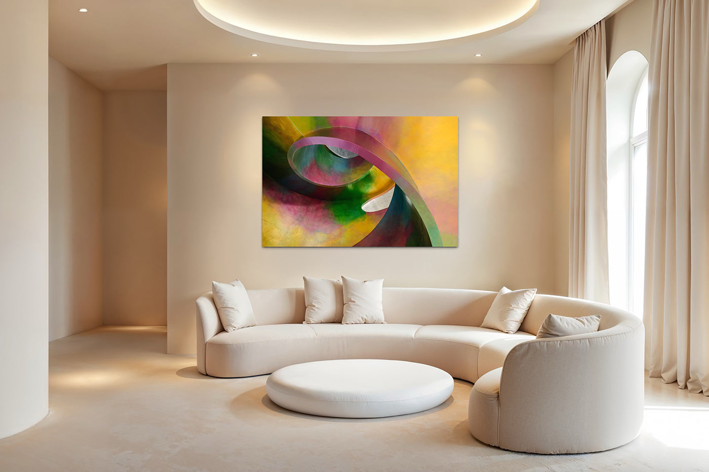 Budapest – Szivárványszínű csigalépcső a Hungarian Art & Business (HAB) épületében | Fine Art giclée fotónyomat és falikép