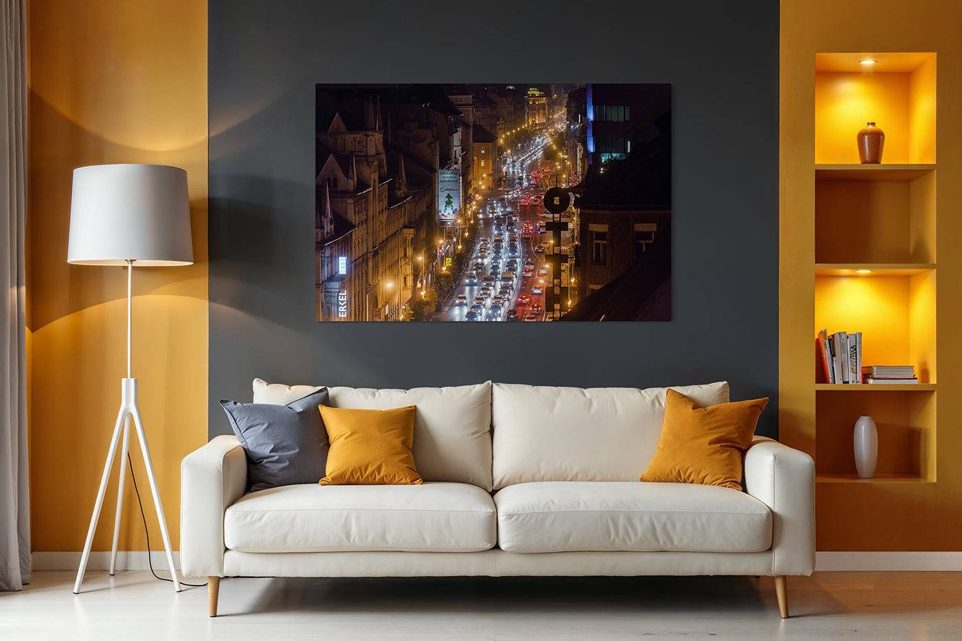 Budapest – Rákóczi úti csúcsforgalom este | Fine Art giclée fotónyomat és falikép