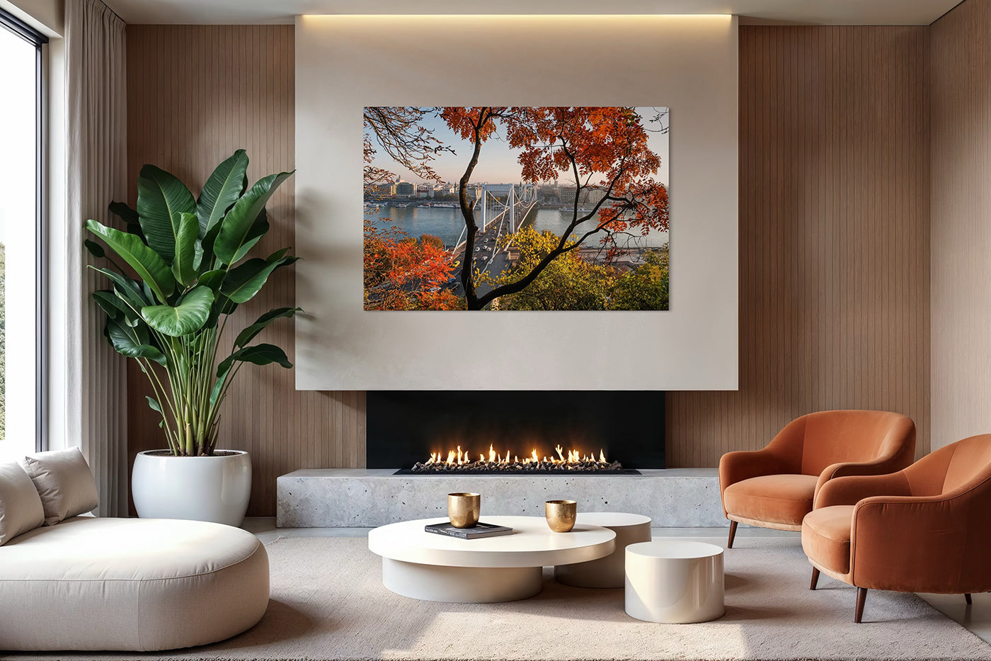 Budapest – Erzsébet híd ősszel a Gellért-hegyről | Fine Art giclée fotónyomat és falikép