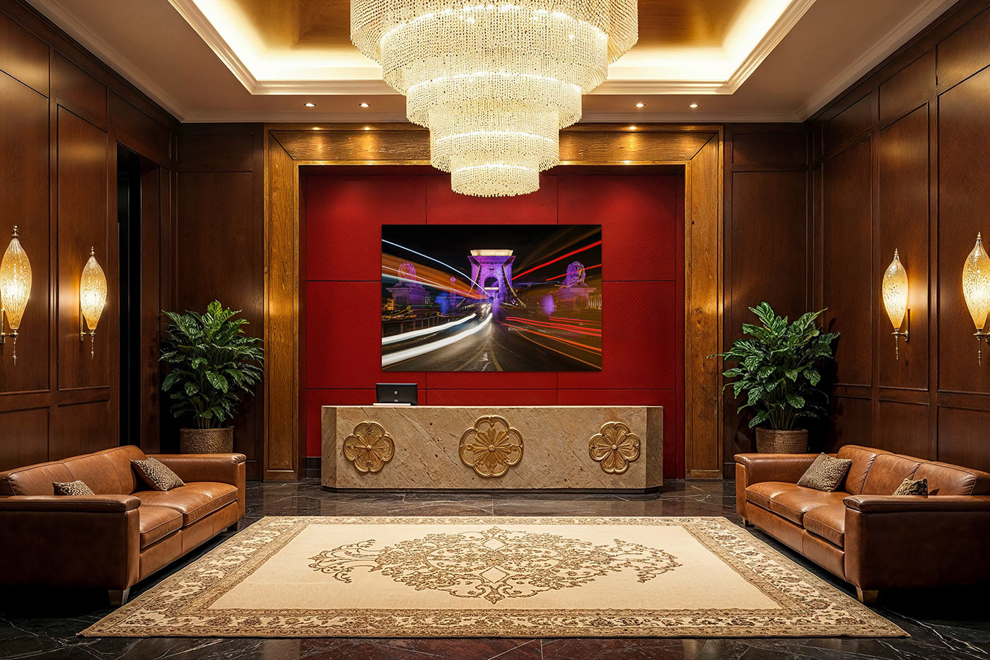 Budapest – Lila Lánchíd este | Fine Art giclée fotónyomat és falikép