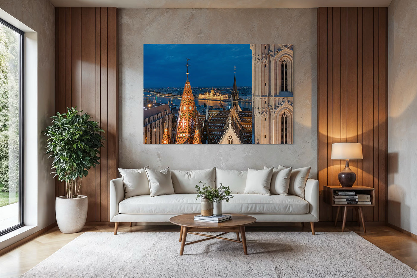 Budapest – Parlament a Mátyás templom felől este | Fine Art giclée fotónyomat és falikép