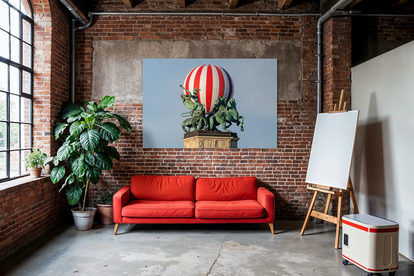 Budapest – A városligeti léggömb a Hősök tere felett | Fine Art giclée fotónyomat és falikép