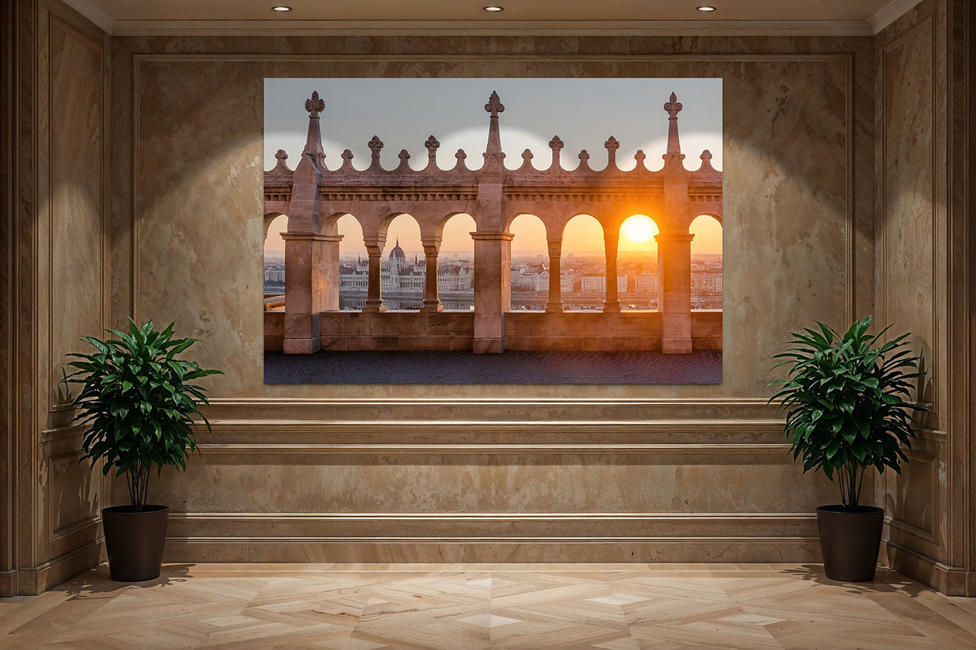 Budapest – Parlament a Halászbástyáról napkeltekor | Fine Art giclée fotónyomat és falikép