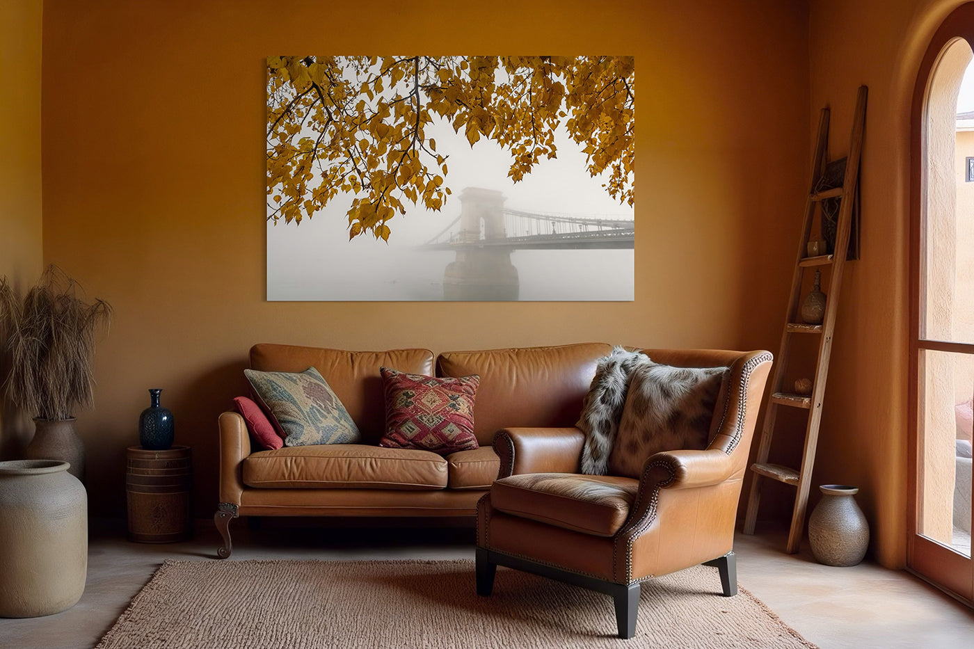 Budapest – Foggy Chain Bridge in Autumn | Fine Art Giclée Photo Print and Wall Art