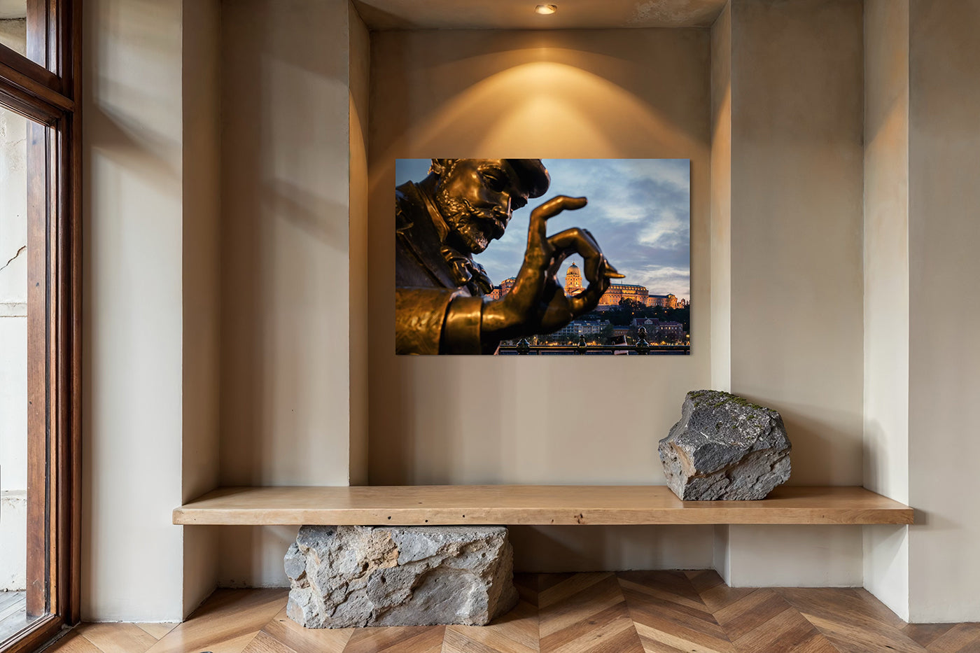 Budapest – Roskovics Ignác szobra a Budai Várral | Fine Art giclée fotónyomat és falikép