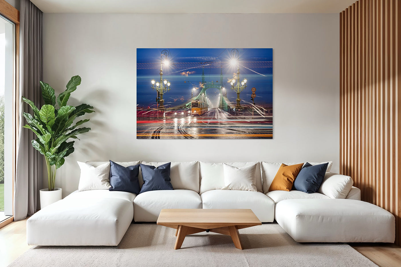 Budapest – Szabadság híd esti fényei a Gellért térről | Fine Art giclée fotónyomat és falikép